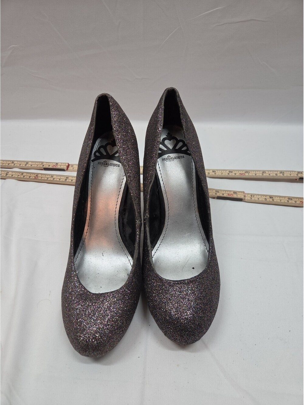 women's These are Fergalicious by Fergie glittered heels